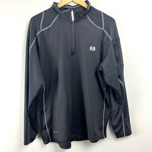 Layer 8 Quarter Zip Pullover Long Sleeve Performance Shirt Men's Size L Black